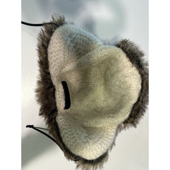 il_fullxfull.450290230_bnol.jpg J Davidsson Icelandic Wool Cable Knit Fur Trapper Hat Earflap Beanie Unisex OS